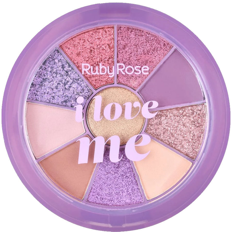 MINI PALETA DE SOMBRAS & HIGHLIGHTLER X 9 RUBY ROSE